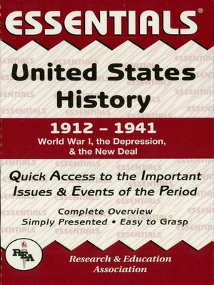cover image of United States History: 1912 to 1941 Essentials